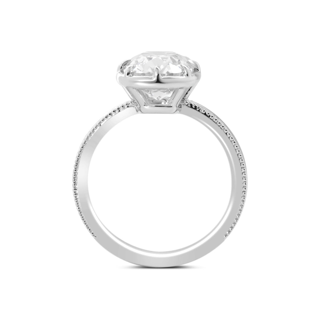 Solitaire Cathedral- 1.8 CT Cushion Lab Grown Diamond Wedding Band