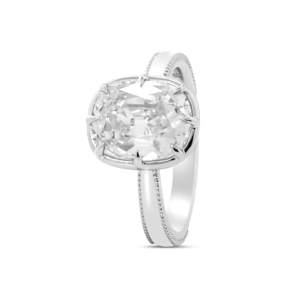 Solitaire Cathedral- 1.8 CT Cushion Lab Grown Diamond Wedding Band