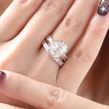 Solitaire Cathedral- 1.8 CT Cushion Lab Grown Diamond Wedding Band