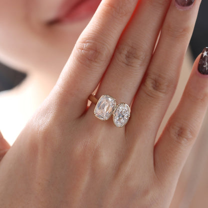 Solitaire Cathedral- 1.8 CT Cushion Lab Grown Diamond Wedding Band