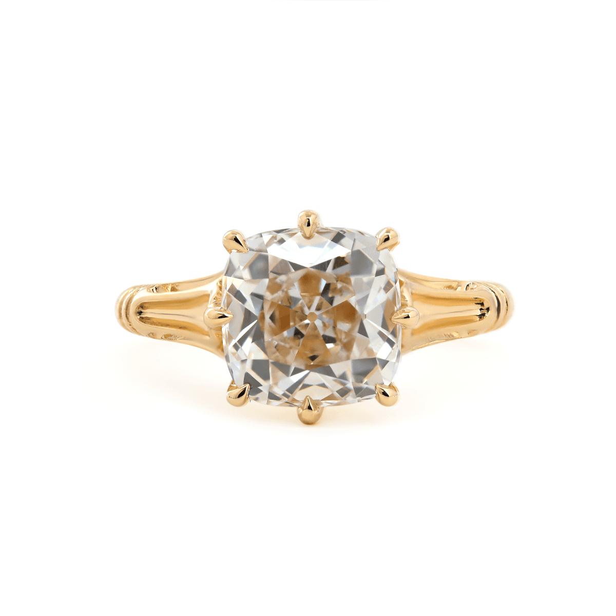 Solitaire Cathedral- 1.8 CT Cushion Lab Grown Diamond Wedding Band