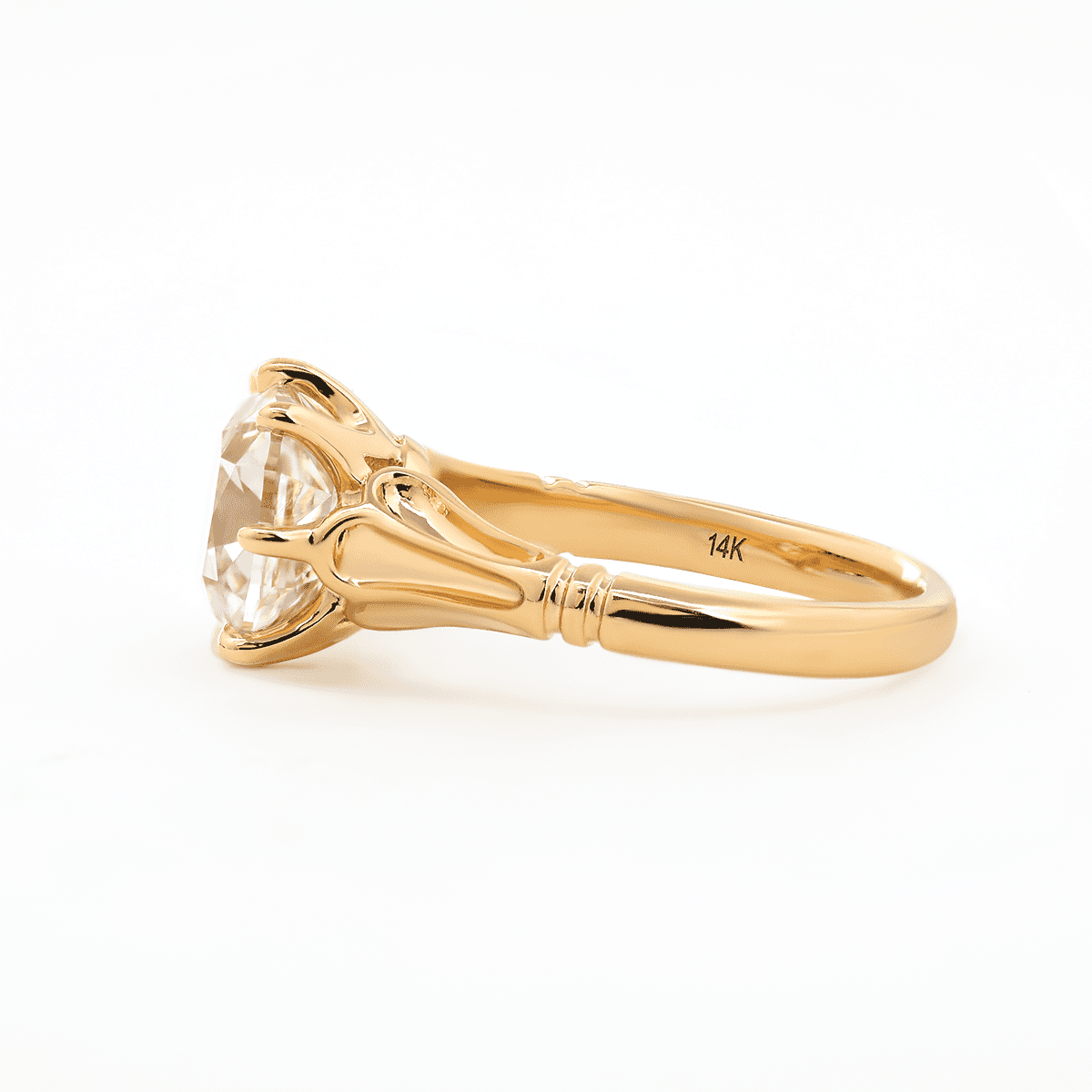 Solitaire Cathedral- 1.8 CT Cushion Lab Grown Diamond Wedding Band