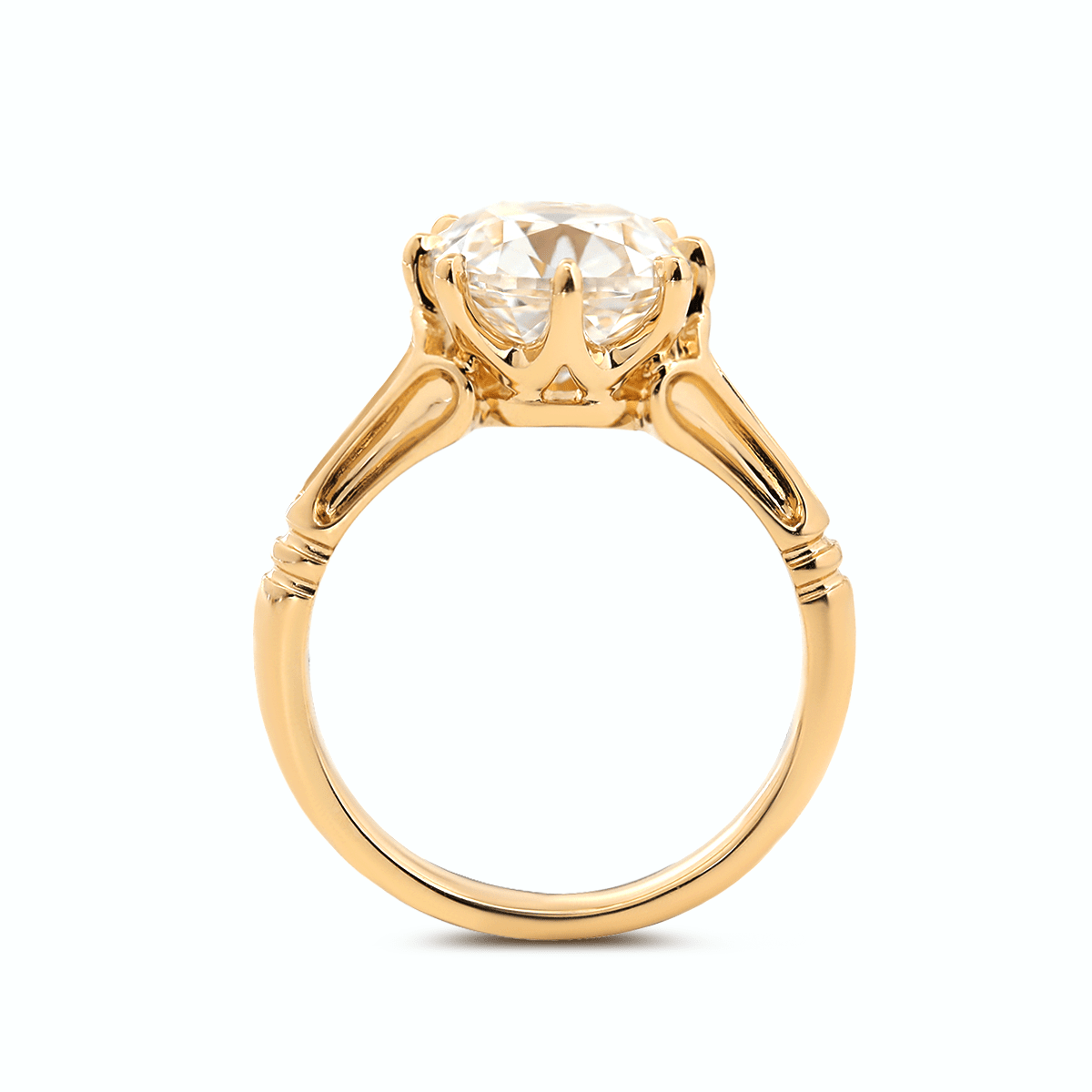 Solitaire Cathedral- 1.8 CT Cushion Lab Grown Diamond Wedding Band