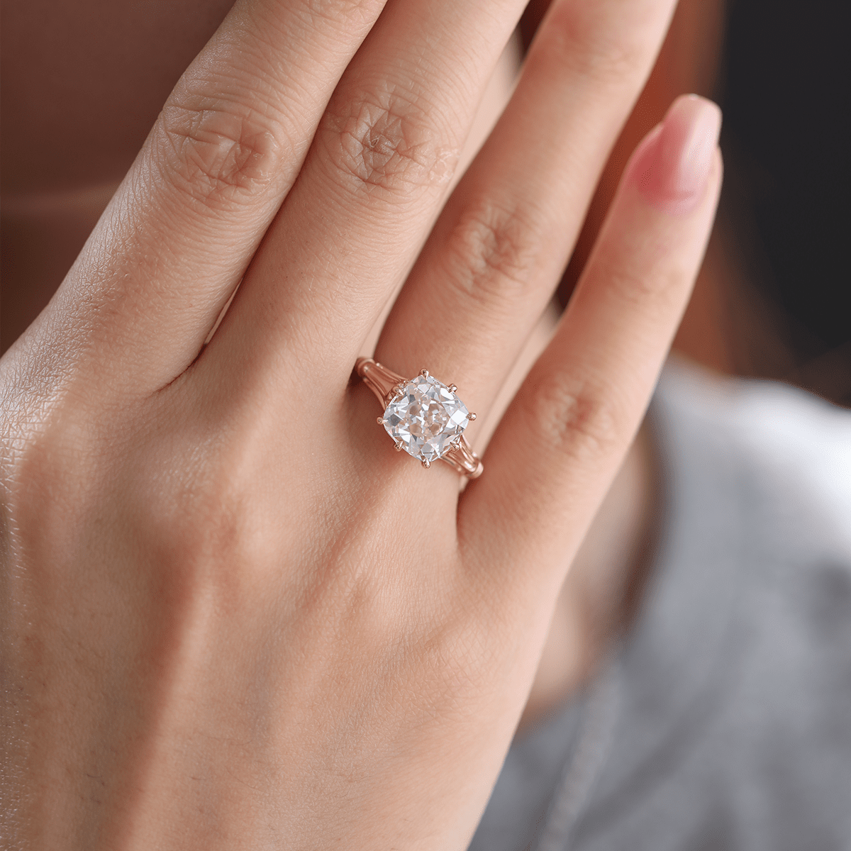 Solitaire Cathedral- 1.8 CT Cushion Lab Grown Diamond Wedding Band