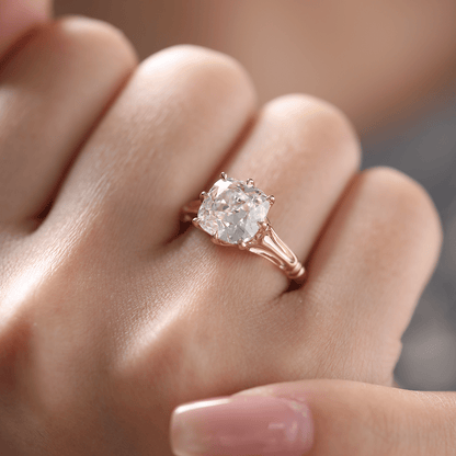 Solitaire Cathedral- 1.8 CT Cushion Lab Grown Diamond Wedding Band