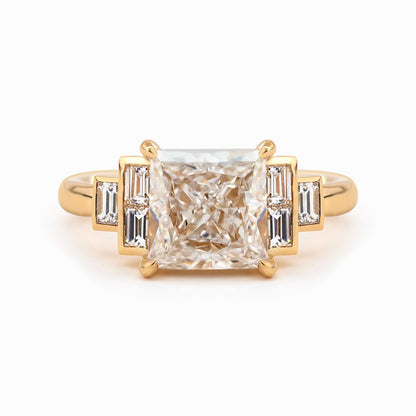 Solitaire Cathedral- 1.8 CT Cushion Lab Grown Diamond Wedding Band