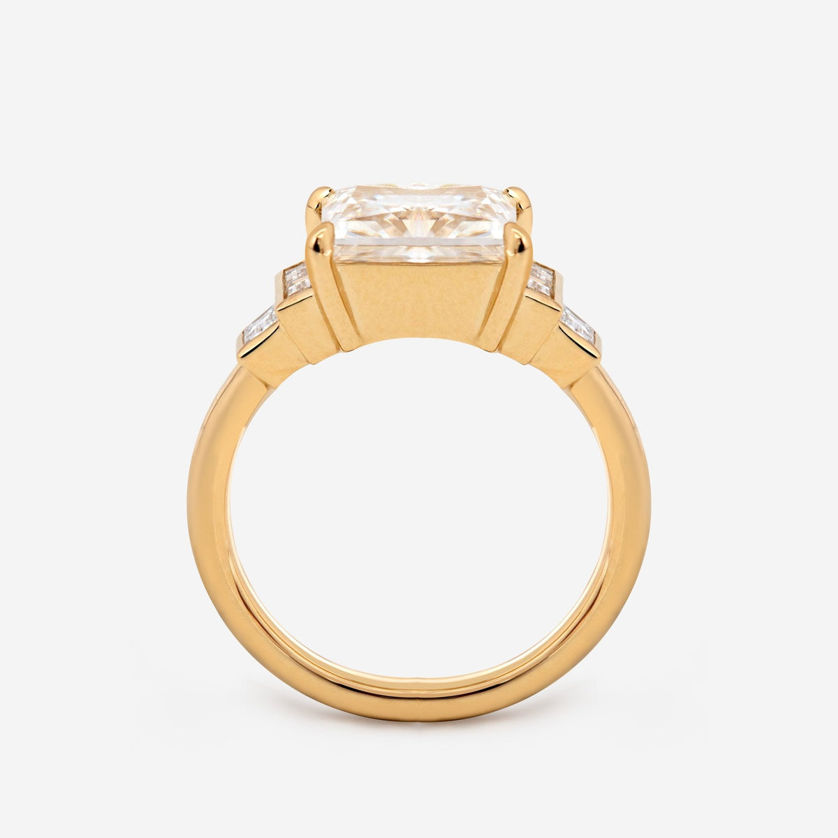 Solitaire Cathedral- 1.8 CT Cushion Lab Grown Diamond Wedding Band