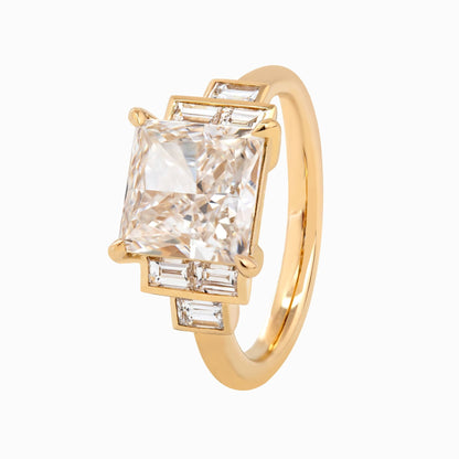 Solitaire Cathedral- 1.8 CT Cushion Lab Grown Diamond Wedding Band