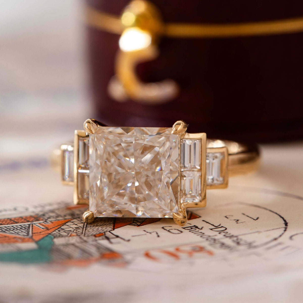 Solitaire Cathedral- 1.8 CT Cushion Lab Grown Diamond Wedding Band