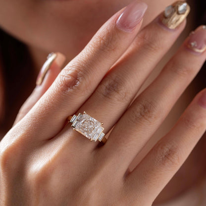 Solitaire Cathedral- 1.8 CT Cushion Lab Grown Diamond Wedding Band