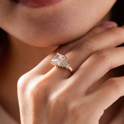 Solitaire Cathedral- 1.8 CT Cushion Lab Grown Diamond Wedding Band