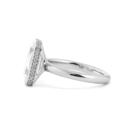 Solitaire Cathedral- 1.8 CT Cushion Lab Grown Diamond Wedding Band