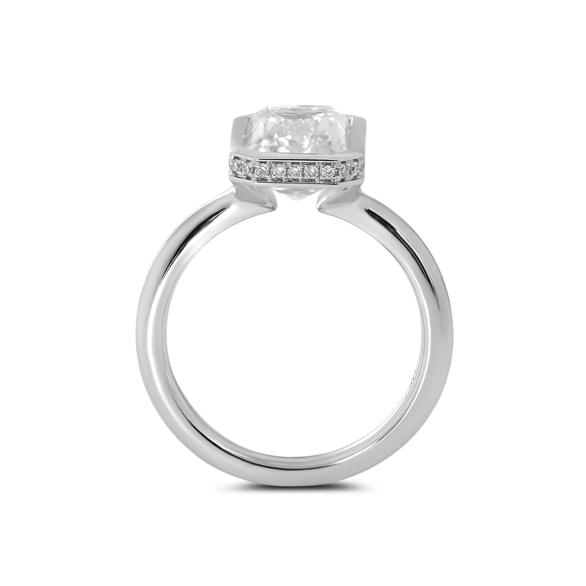 Solitaire Cathedral- 1.8 CT Cushion Lab Grown Diamond Wedding Band