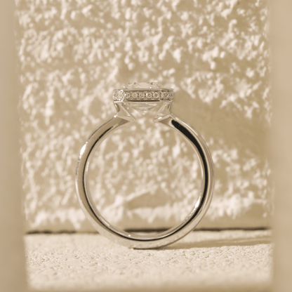 Solitaire Cathedral- 1.8 CT Cushion Lab Grown Diamond Wedding Band