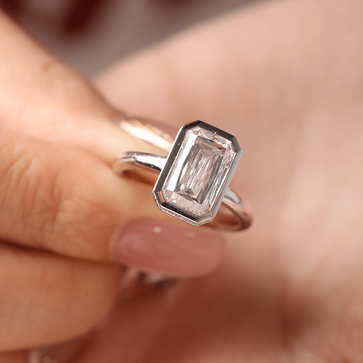 Solitaire Cathedral- 1.8 CT Cushion Lab Grown Diamond Wedding Band