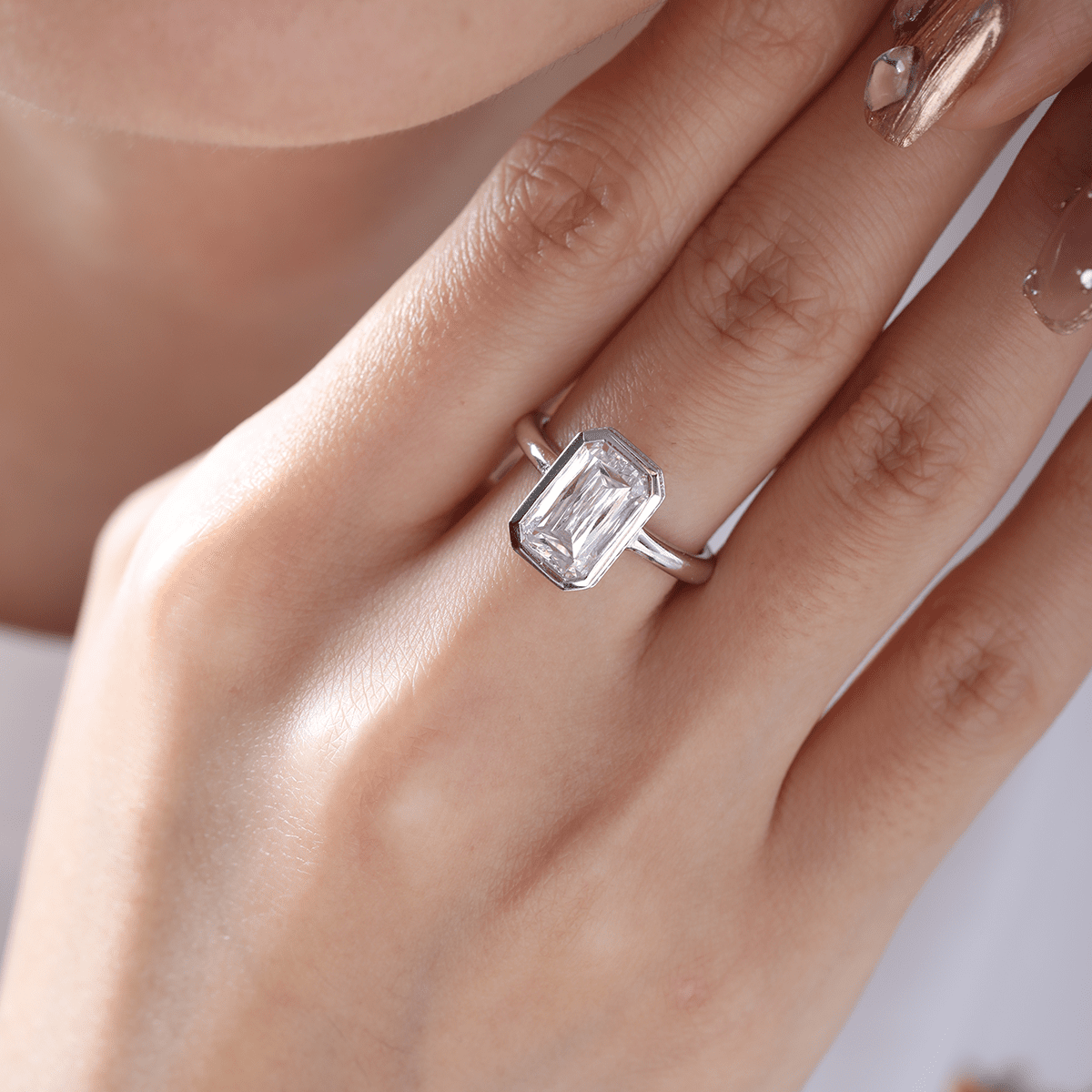 Solitaire Cathedral- 1.8 CT Cushion Lab Grown Diamond Wedding Band