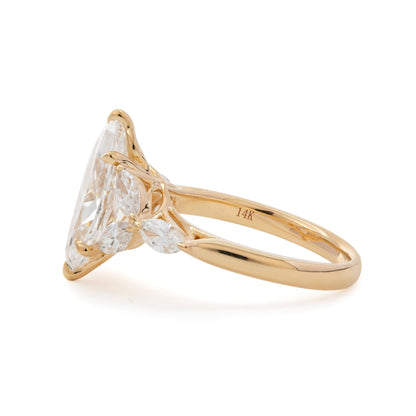 Solitaire Cathedral- 1.8 CT Cushion Lab Grown Diamond Wedding Band