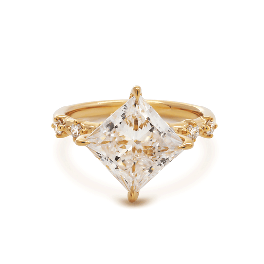 Solitaire Cathedral- 1.8 CT Cushion Lab Grown Diamond Wedding Band