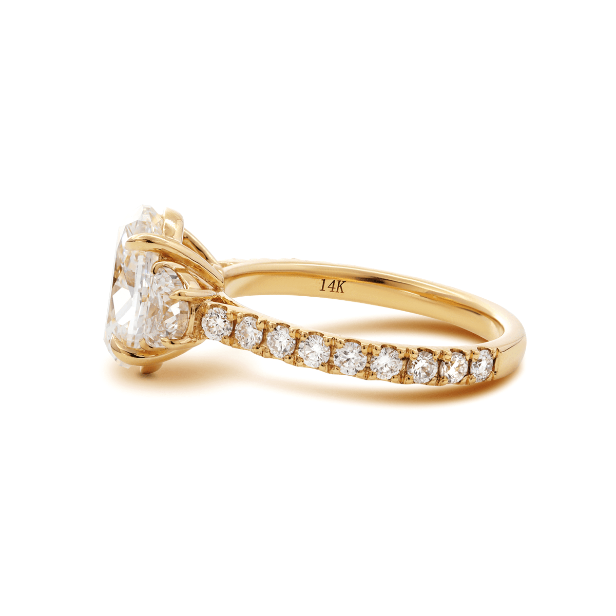 Solitaire Cathedral- 1.8 CT Cushion Lab Grown Diamond Wedding Band
