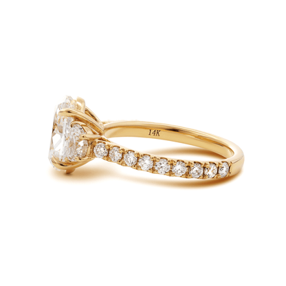 Solitaire Cathedral- 1.8 CT Cushion Lab Grown Diamond Wedding Band