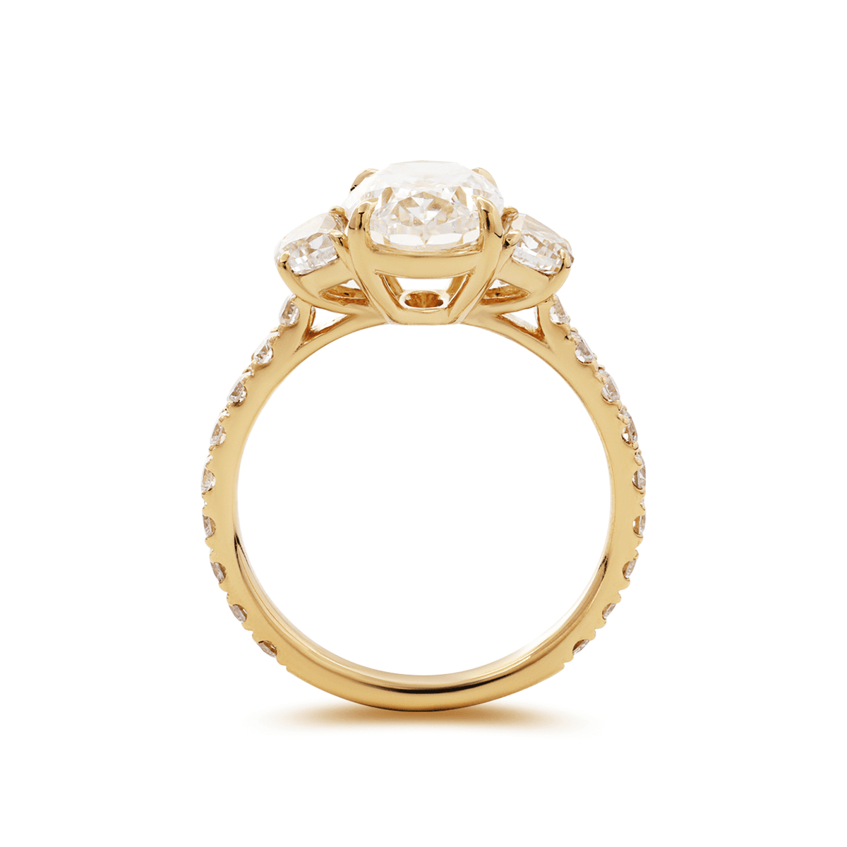 Solitaire Cathedral- 1.8 CT Cushion Lab Grown Diamond Wedding Band