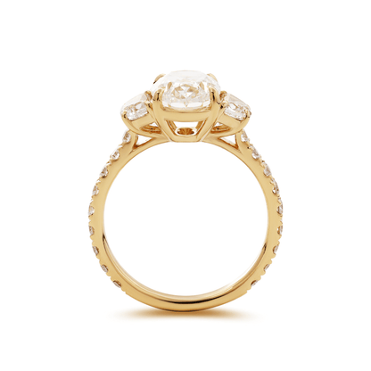 Solitaire Cathedral- 1.8 CT Cushion Lab Grown Diamond Wedding Band