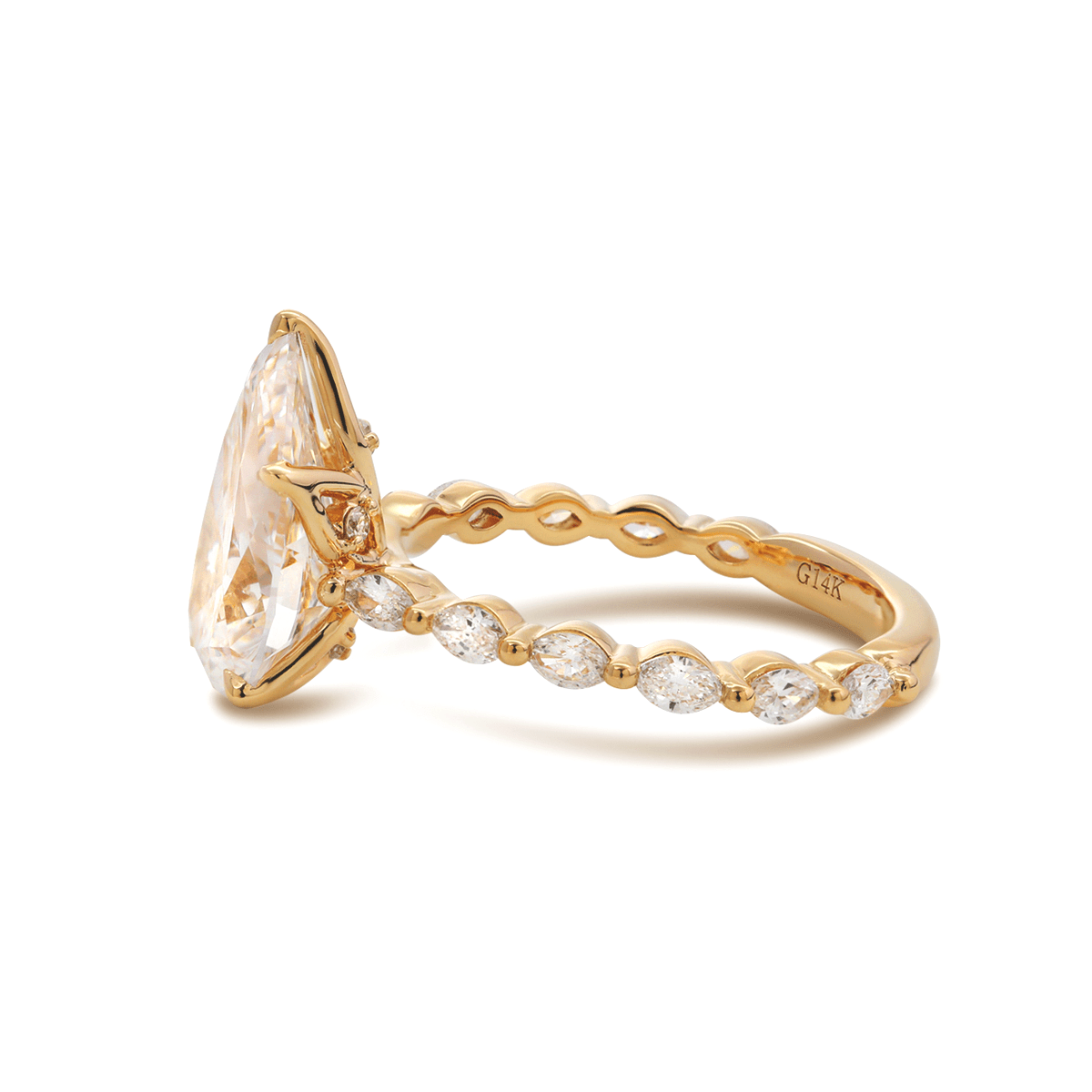 Solitaire Cathedral- 1.8 CT Cushion Lab Grown Diamond Wedding Band