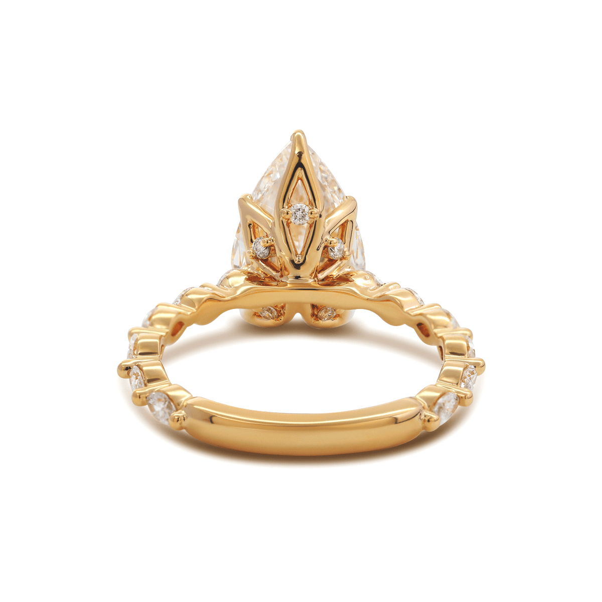 Solitaire Cathedral- 1.8 CT Cushion Lab Grown Diamond Wedding Band