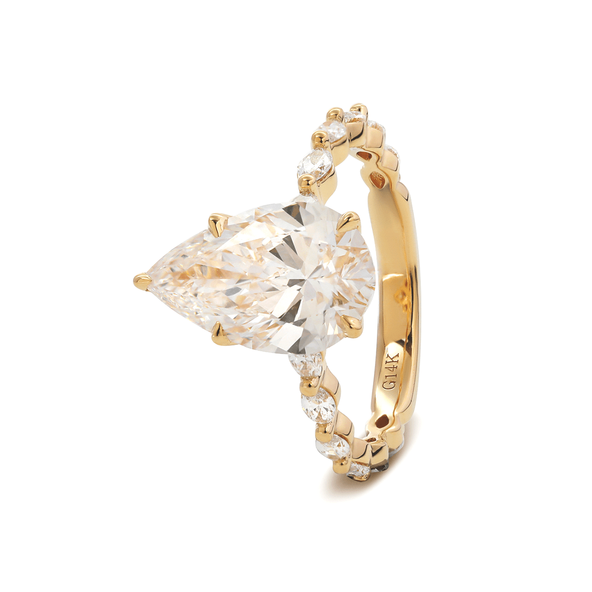 Solitaire Cathedral- 1.8 CT Cushion Lab Grown Diamond Wedding Band