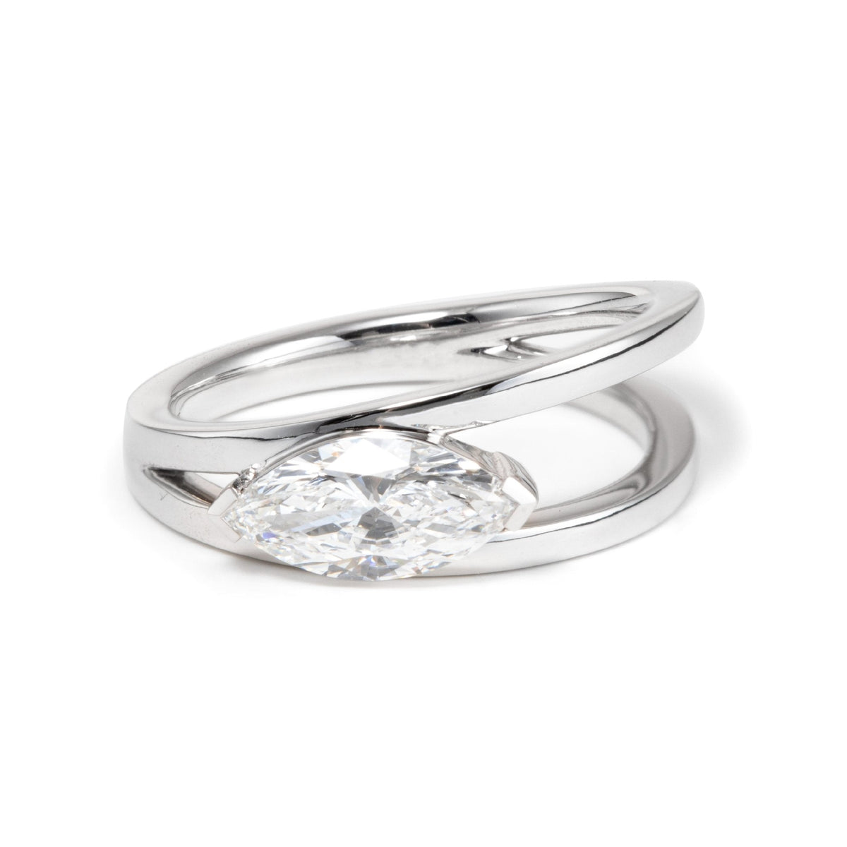 Solitaire Cathedral- 1.8 CT Cushion Lab Grown Diamond Wedding Band
