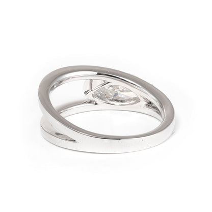 Solitaire Cathedral- 1.8 CT Cushion Lab Grown Diamond Wedding Band