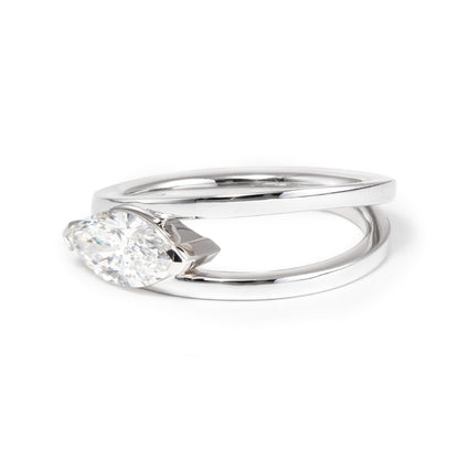 Solitaire Cathedral- 1.8 CT Cushion Lab Grown Diamond Wedding Band