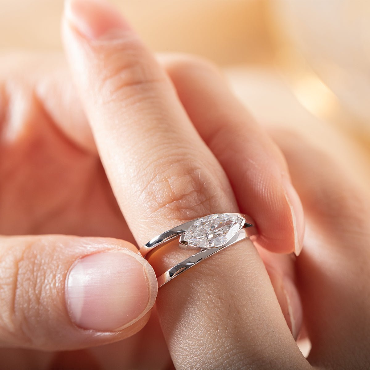 Solitaire Cathedral- 1.8 CT Cushion Lab Grown Diamond Wedding Band