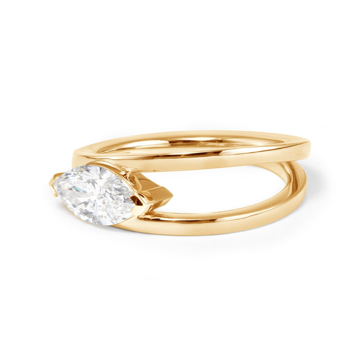 Solitaire Cathedral- 1.8 CT Cushion Lab Grown Diamond Wedding Band