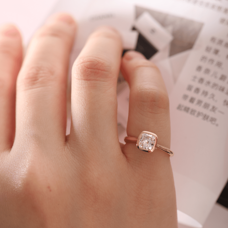 Solitaire Cathedral- 1.8 CT Cushion Lab Grown Diamond Wedding Band
