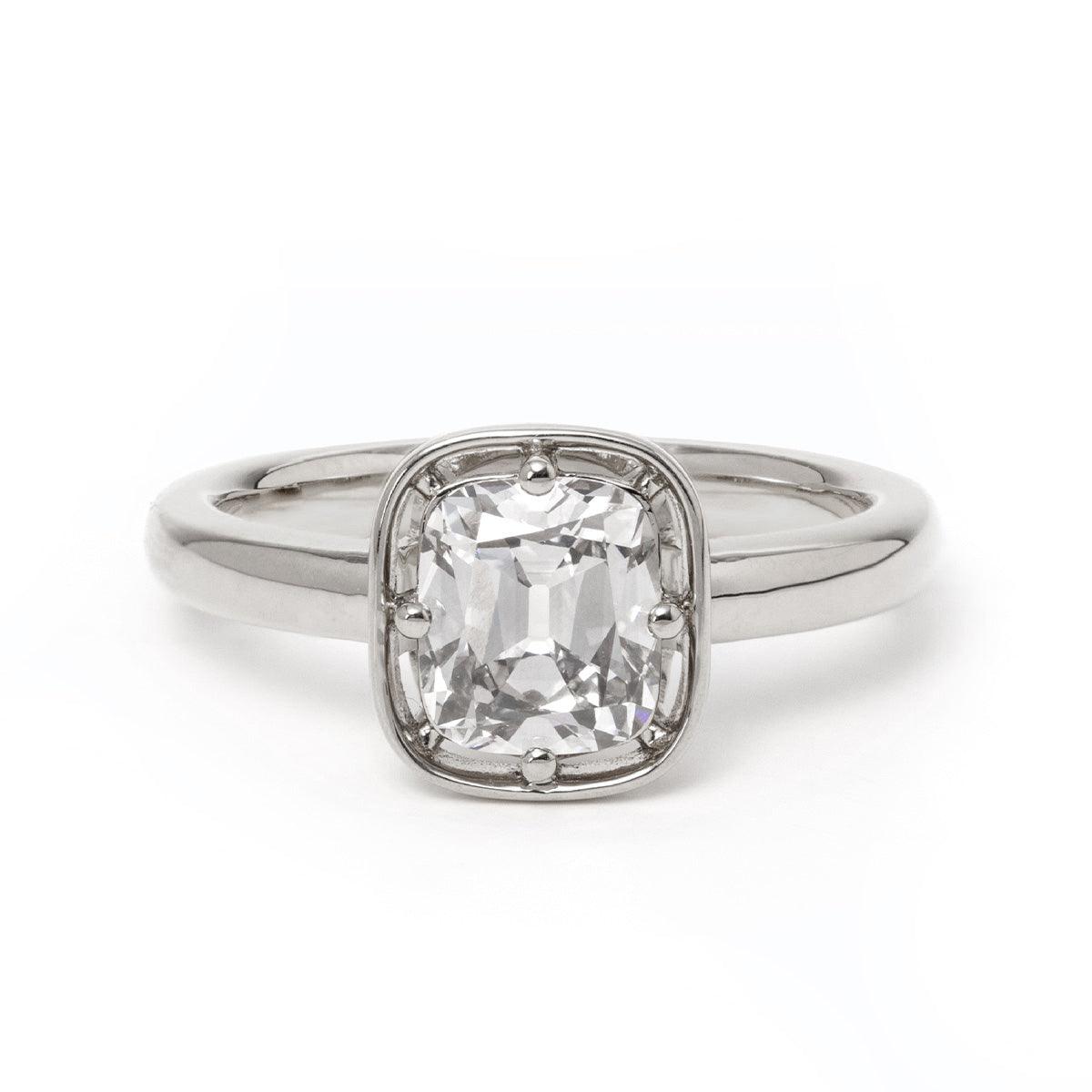 Solitaire Cathedral- 1.8 CT Cushion Lab Grown Diamond Wedding Band