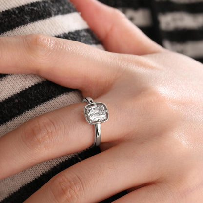 Solitaire Cathedral- 1.8 CT Cushion Lab Grown Diamond Wedding Band