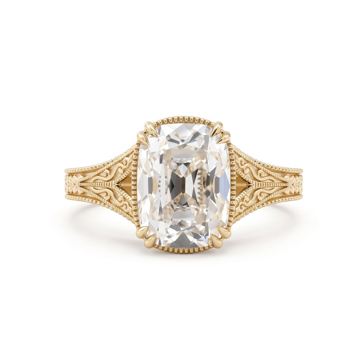 Solitaire Cathedral- 1.8 CT Cushion Lab Grown Diamond Wedding Band