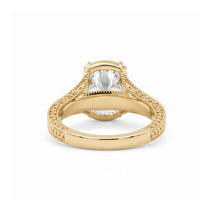 Solitaire Cathedral- 1.8 CT Cushion Lab Grown Diamond Wedding Band