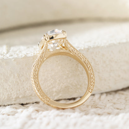 Solitaire Cathedral- 1.8 CT Cushion Lab Grown Diamond Wedding Band
