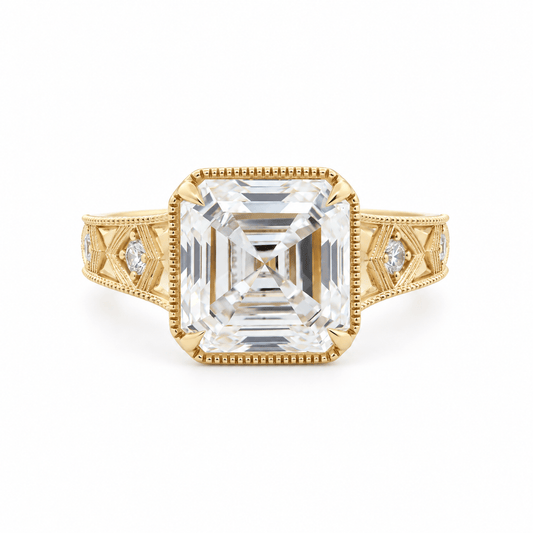 Solitaire Cathedral- 1.8 CT Cushion Lab Grown Diamond Wedding Band