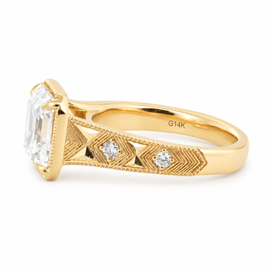 Solitaire Cathedral- 1.8 CT Cushion Lab Grown Diamond Wedding Band