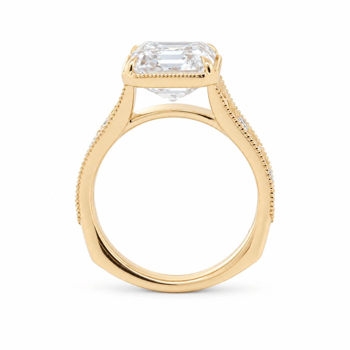 Solitaire Cathedral- 1.8 CT Cushion Lab Grown Diamond Wedding Band