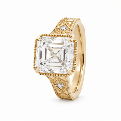 Solitaire Cathedral- 1.8 CT Cushion Lab Grown Diamond Wedding Band