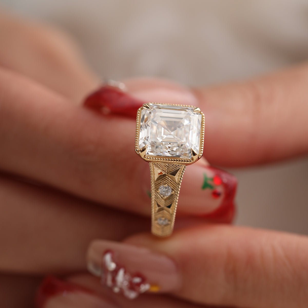 Solitaire Cathedral- 1.8 CT Cushion Lab Grown Diamond Wedding Band