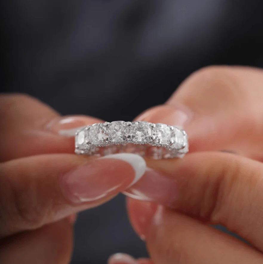Solitaire Cathedral- 1.8 CT Cushion Lab Grown Diamond Wedding Band