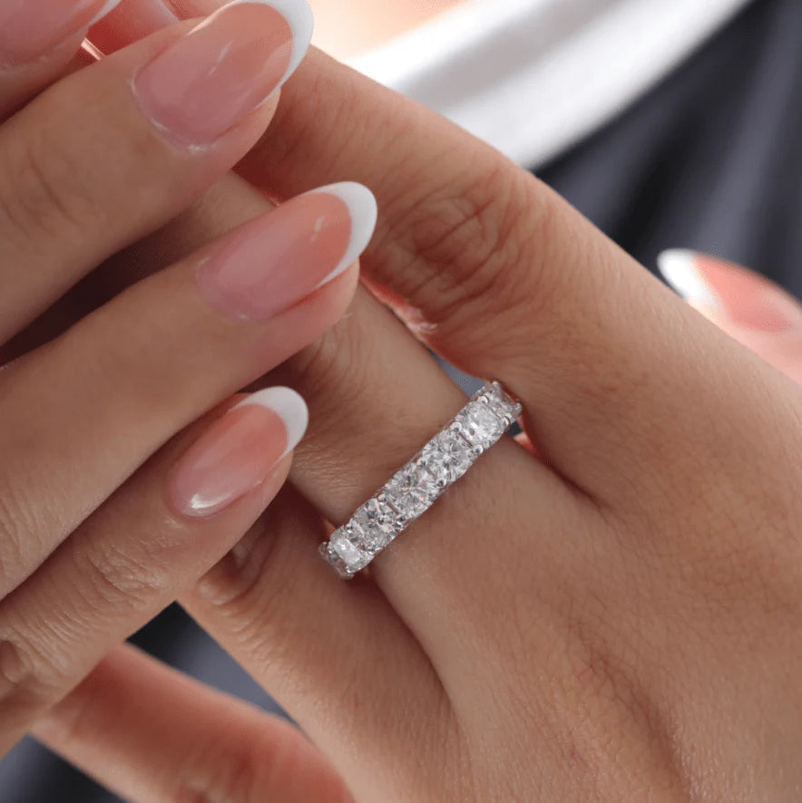 Solitaire Cathedral- 1.8 CT Cushion Lab Grown Diamond Wedding Band
