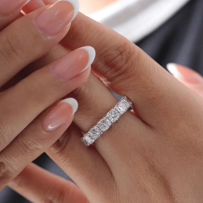Solitaire Cathedral- 1.8 CT Cushion Lab Grown Diamond Wedding Band