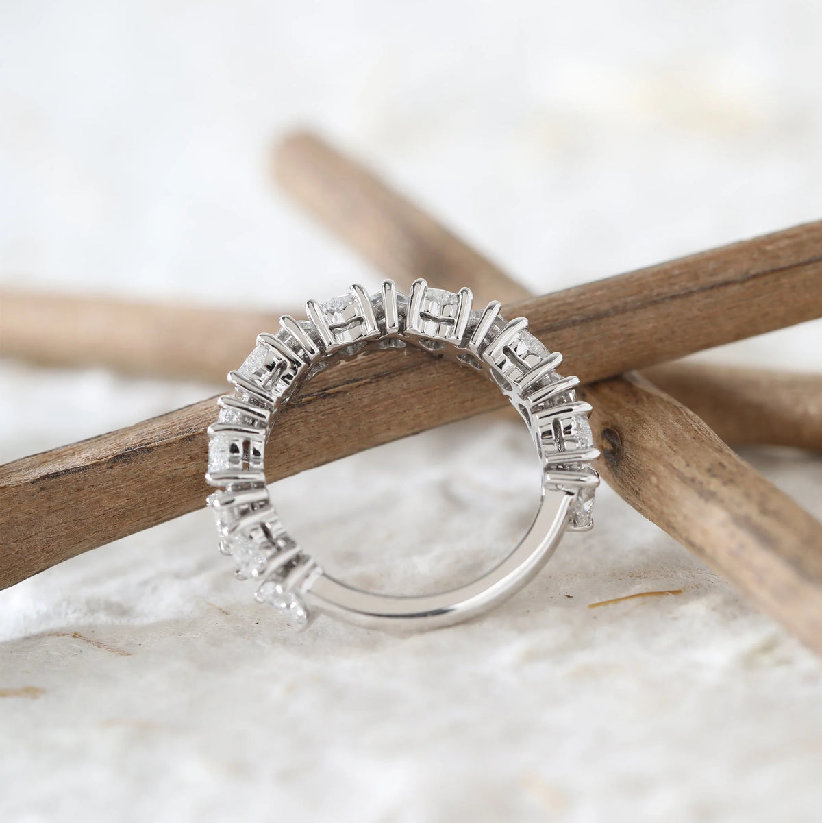 Solitaire Cathedral- 1.8 CT Cushion Lab Grown Diamond Wedding Band
