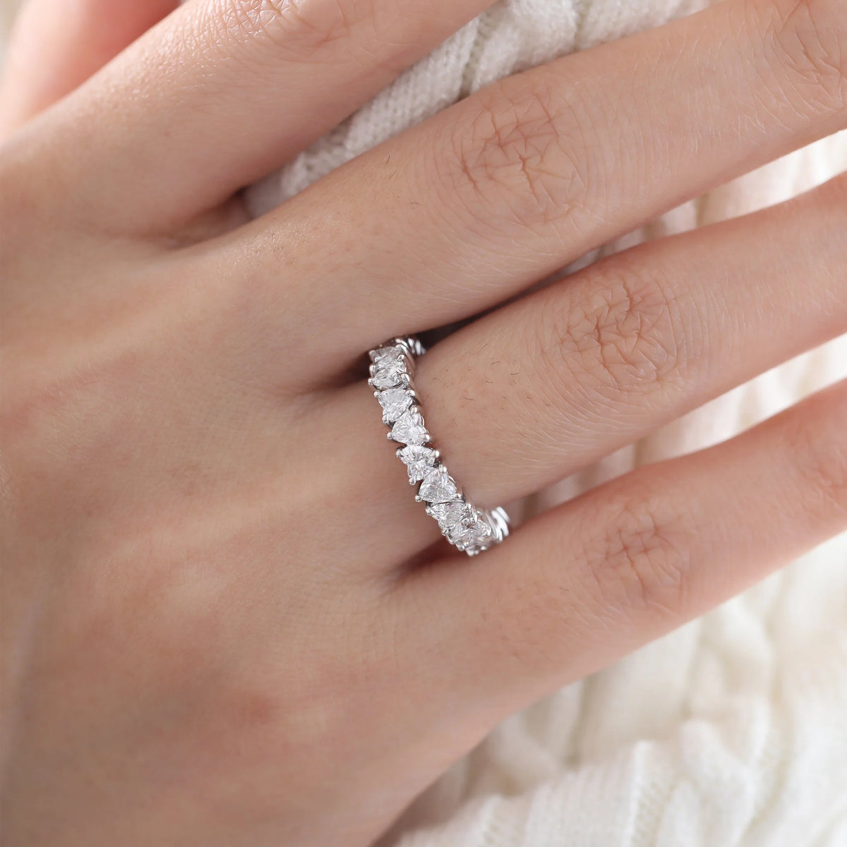 Solitaire Cathedral- 1.8 CT Cushion Lab Grown Diamond Wedding Band